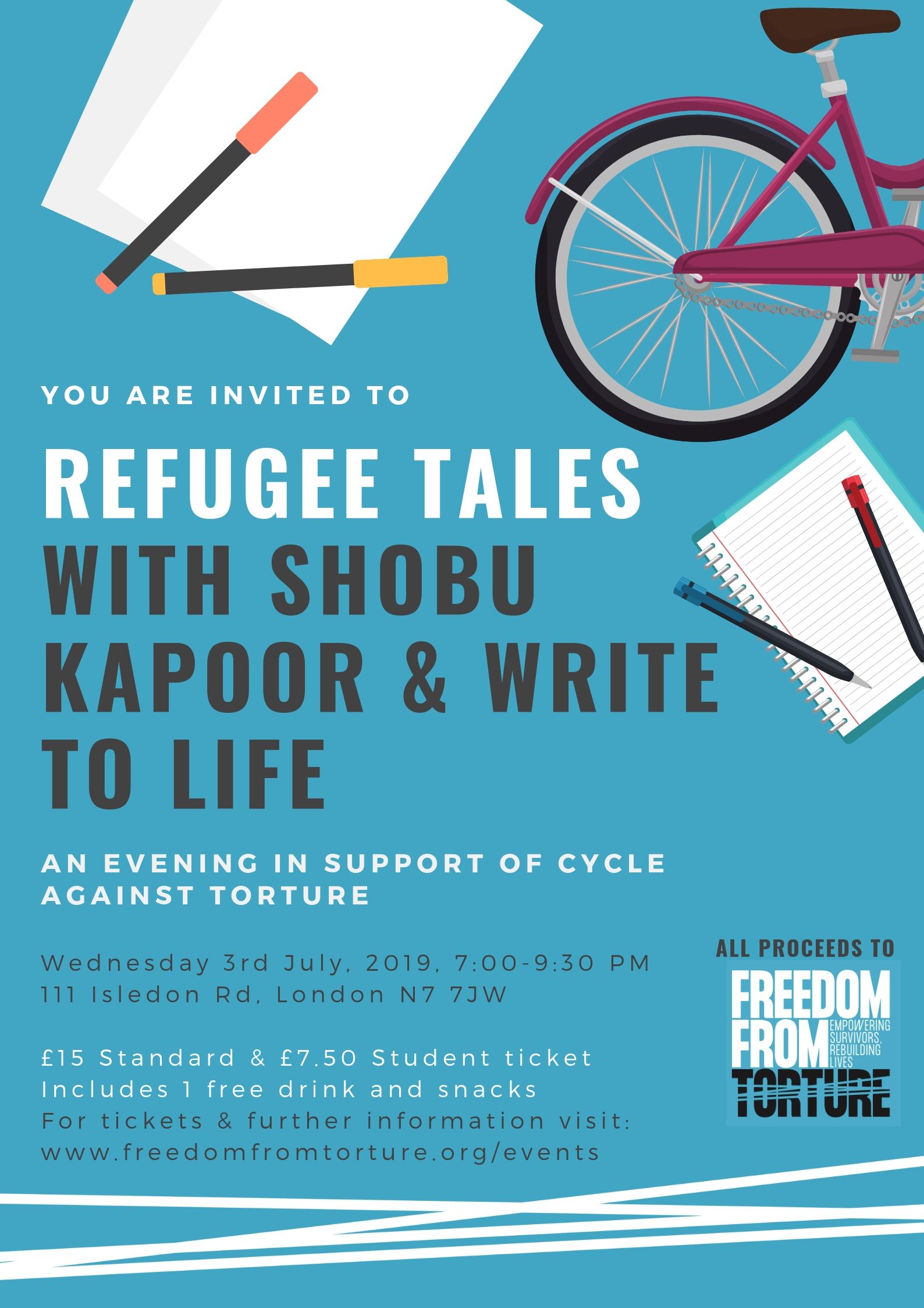 Refugee Tales With Shobu Kapoor And Write To Life Freedom From Torture
